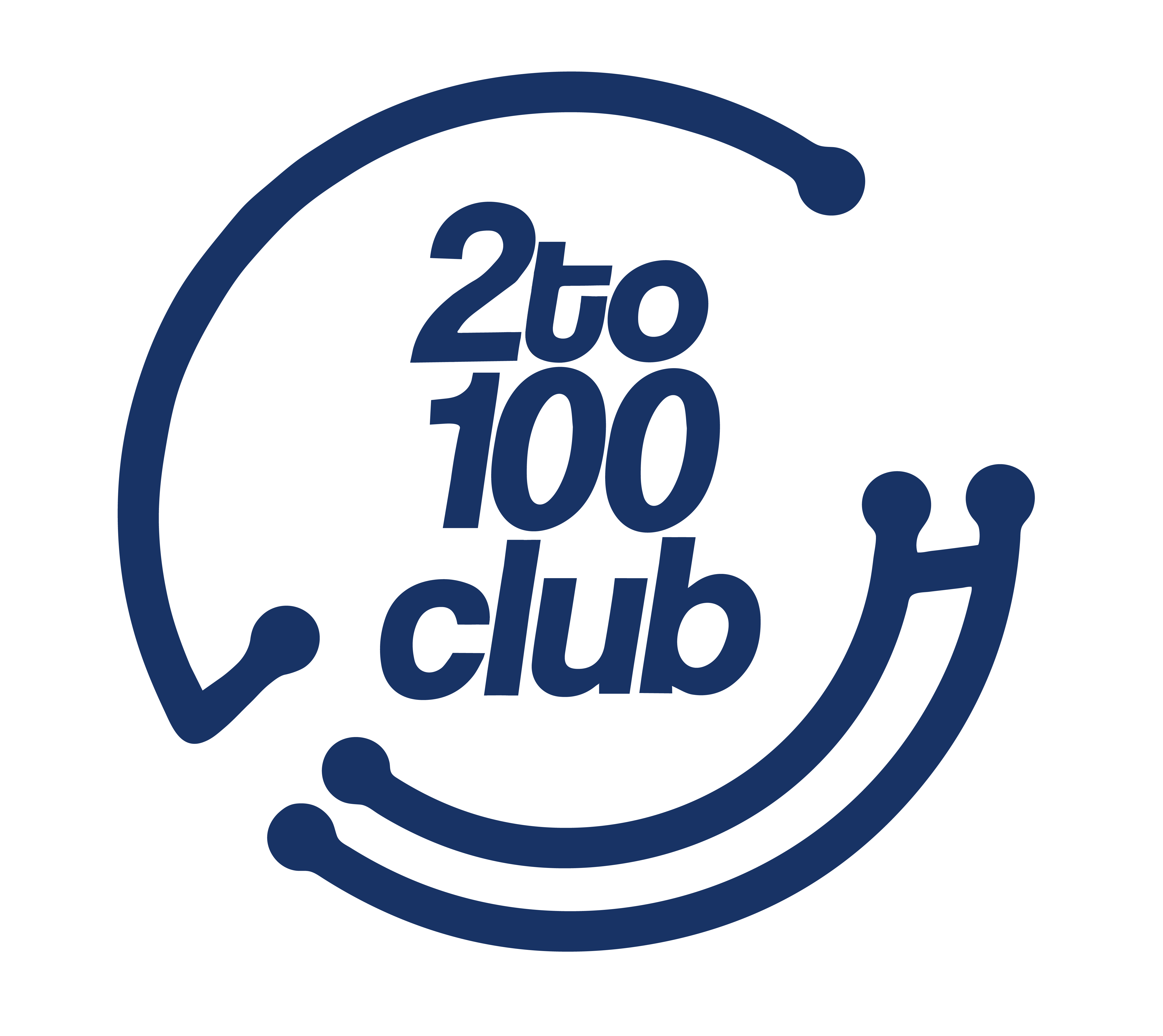 2 to 100 Club Logo, Dark